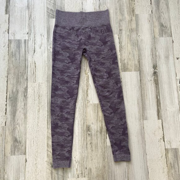 Gymshark Women's Size Camo Seamless Leggings Lavender Grey - Picture 3 of 6